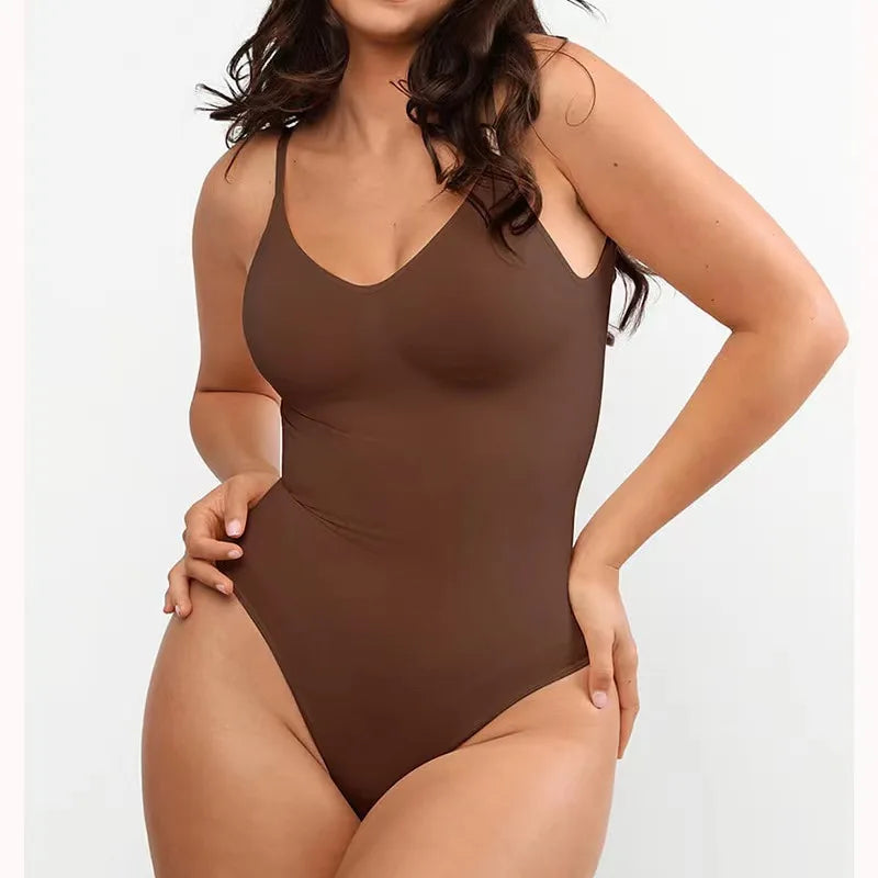 Women’s Seamless Nylon Shapewear Bodysuit | High Elastic Tummy Control Waist Slimming & Butt Lift Body Shaper