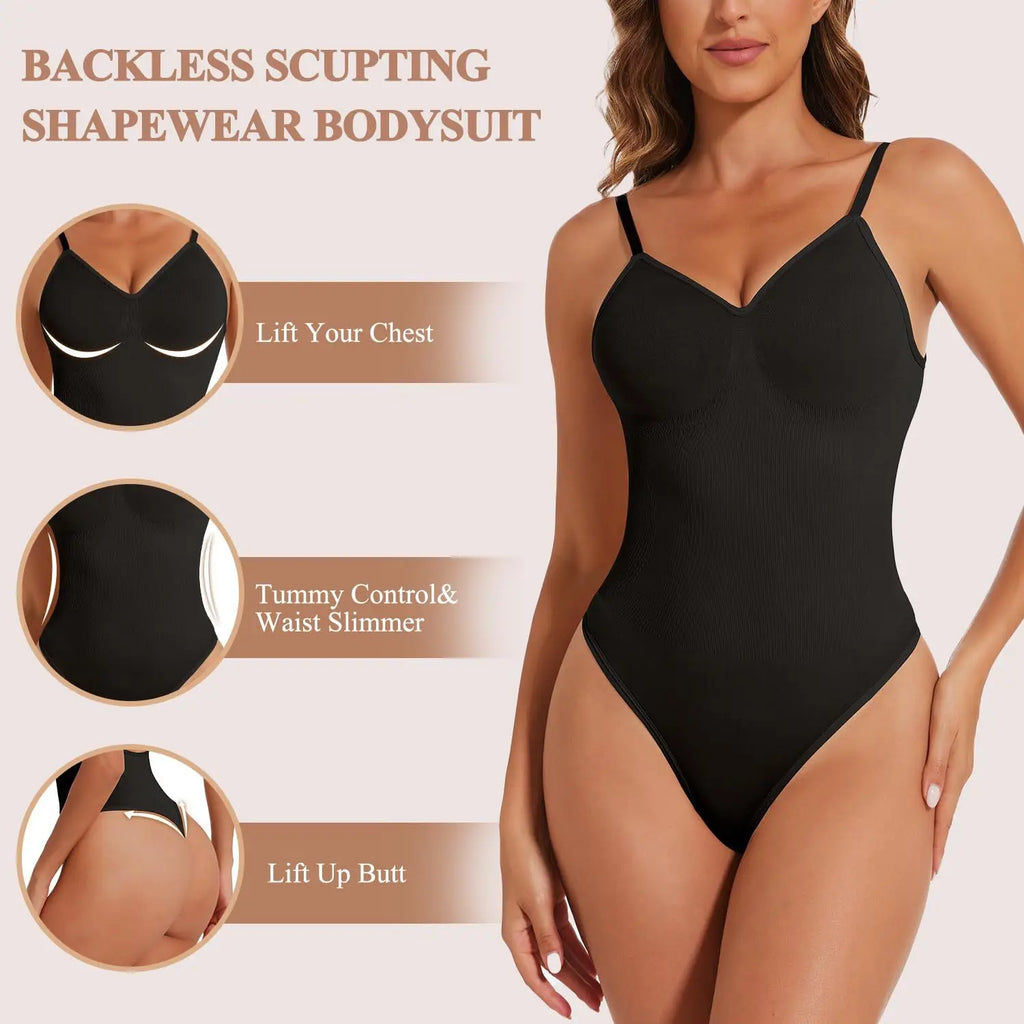 Women’s Seamless Nylon Shapewear Bodysuit | High Elastic Tummy Control Waist Slimming & Butt Lift Body Shaper