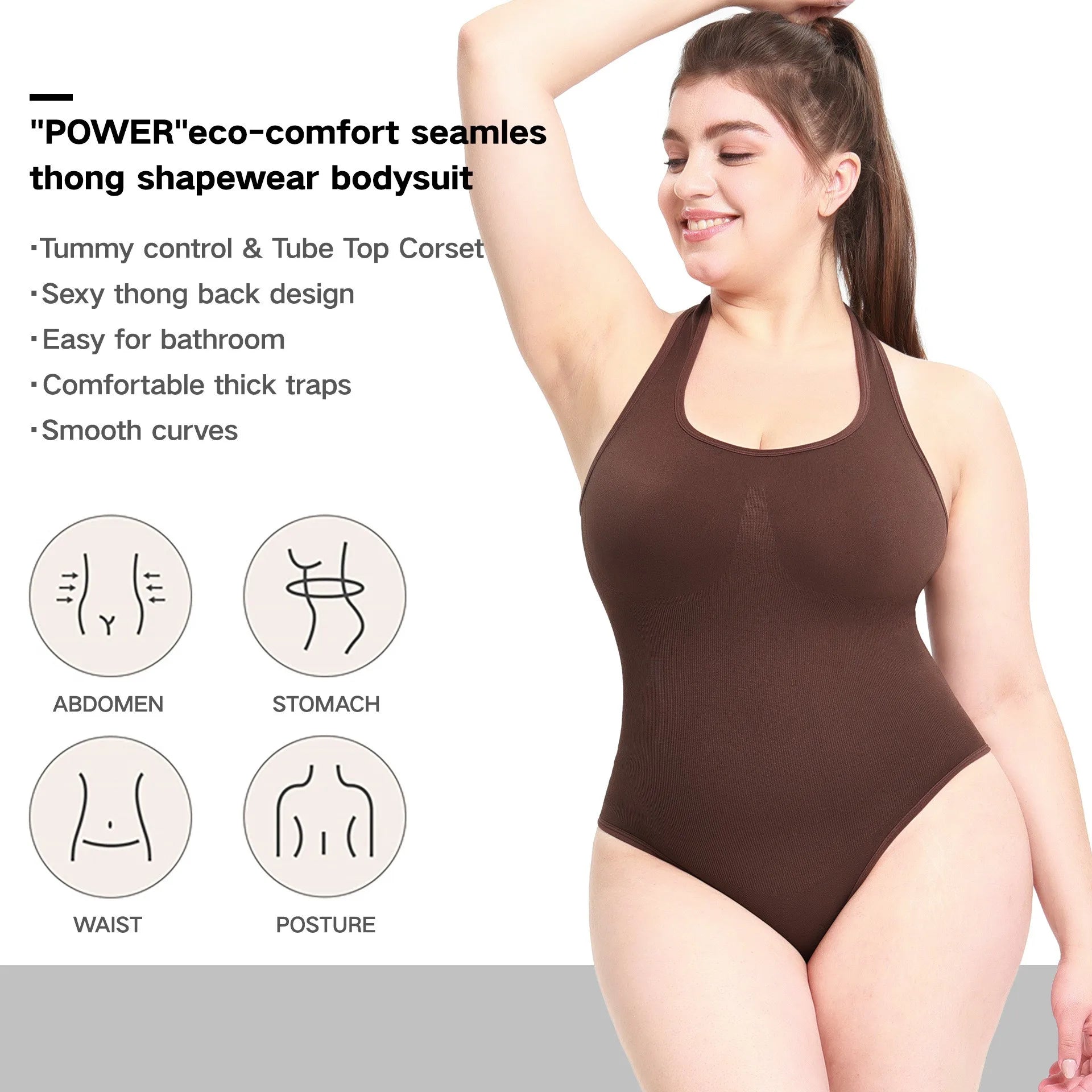 Women’s Tummy Control Shapewear Bodysuit | Seamless Sculpting Thong Tank Top