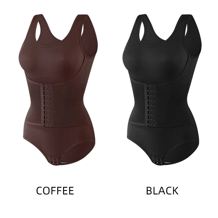 Seamless Silk Shapewear Jumpsuit for Women | Tummy Control Waist Trainer Faja with Butt Lift Compression