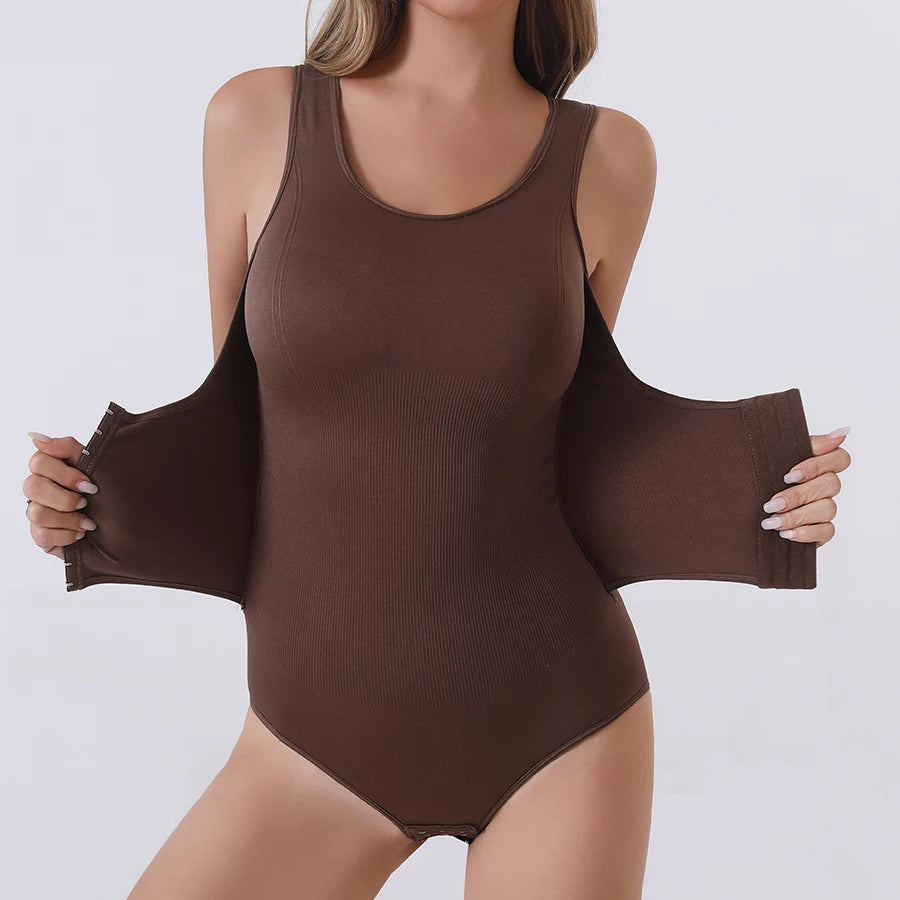 Seamless Silk Shapewear Jumpsuit for Women | Tummy Control Waist Trainer Faja with Butt Lift Compression